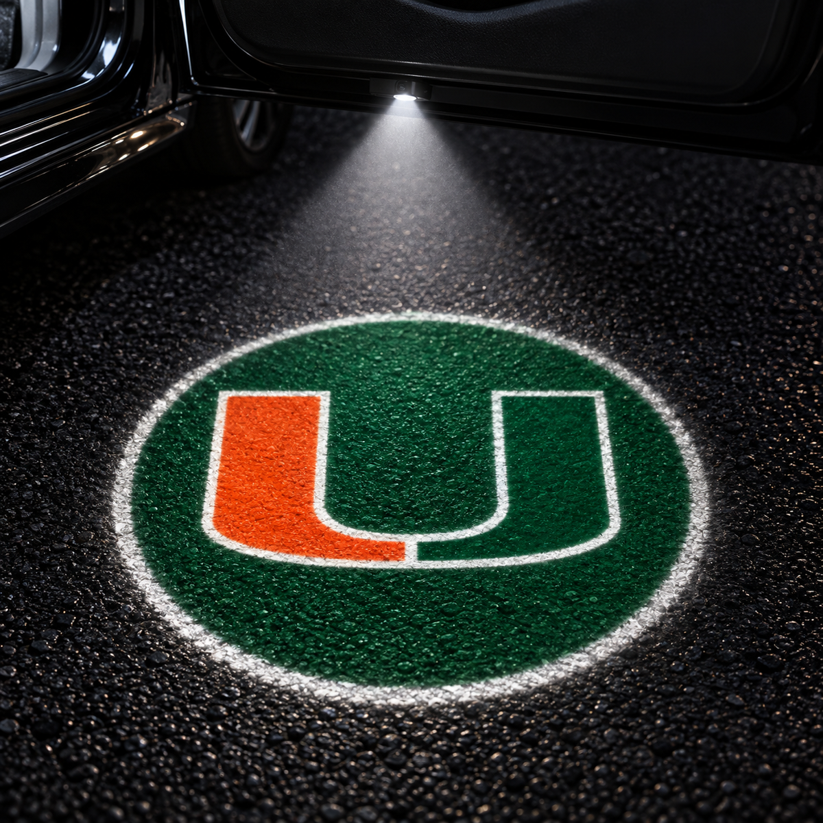 Miami Hurricanes car door projector light design