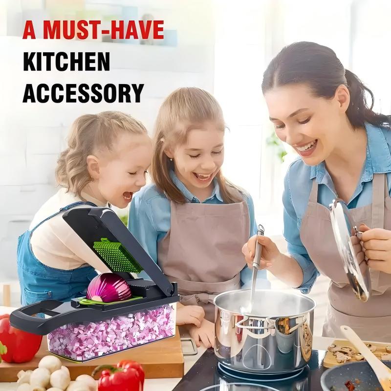 Multifunctional Food Chopper with Stainless Steel Blades Vegetable Slicer Dicer