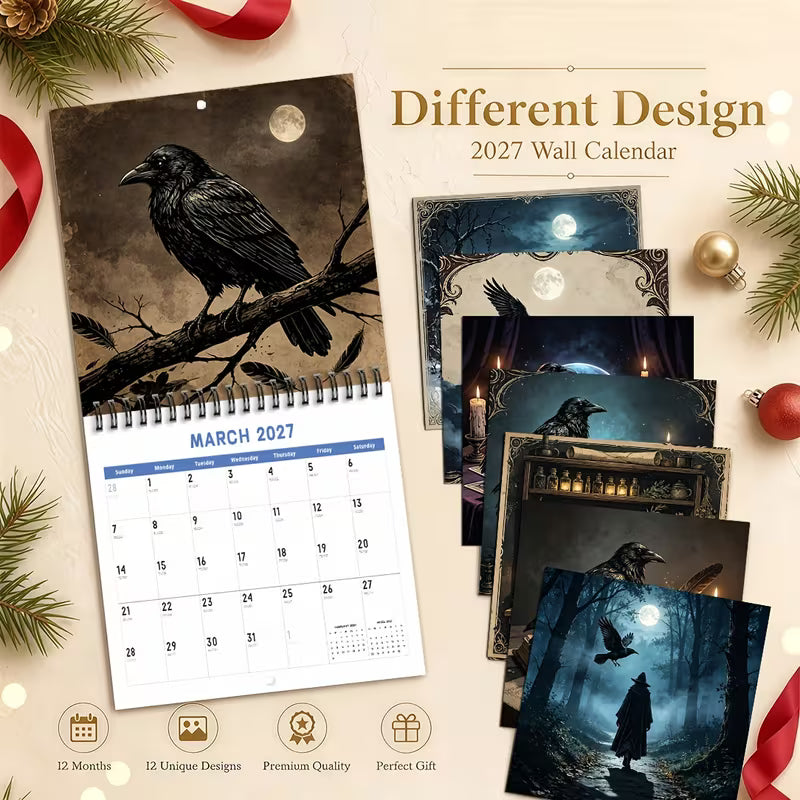 Black Friday Deal: 2027 Gothic Crow Steampunk Decorative Calendar