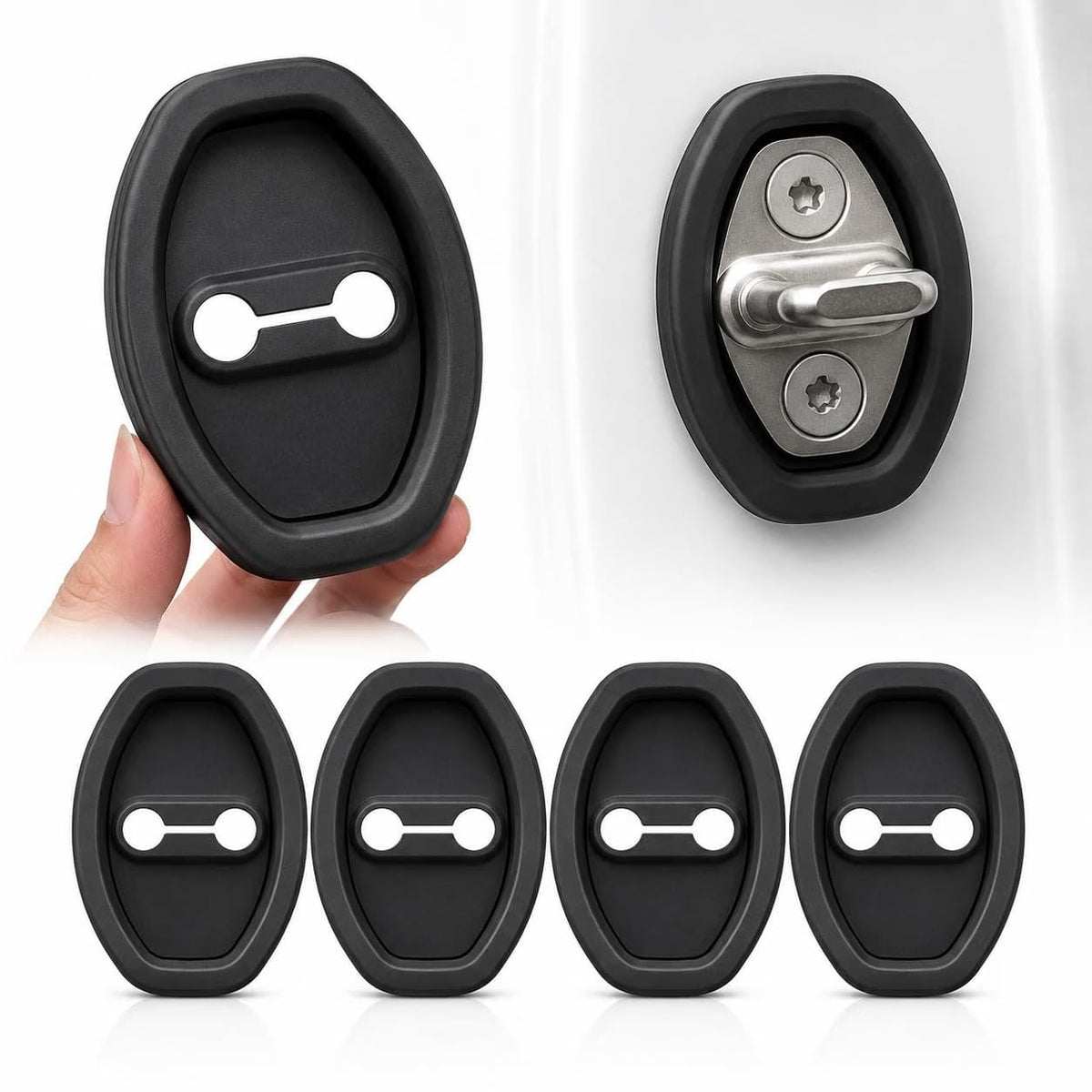 4 Pcs Door Latch Lock Covers, Experience Seamless Installation with Our Self-Adhesive Design 🚪