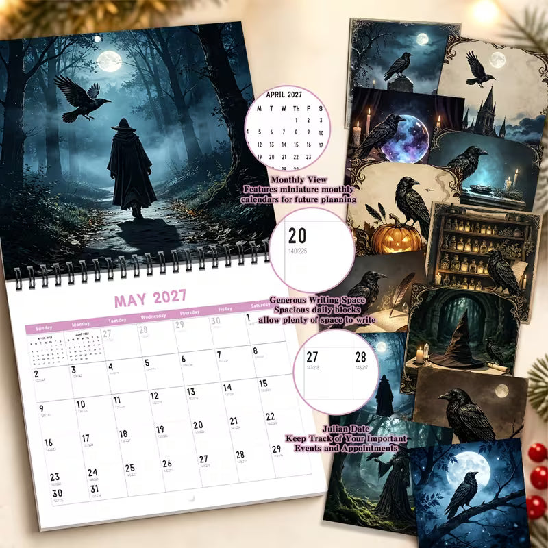 Black Friday Deal: 2027 Gothic Crow Steampunk Decorative Calendar