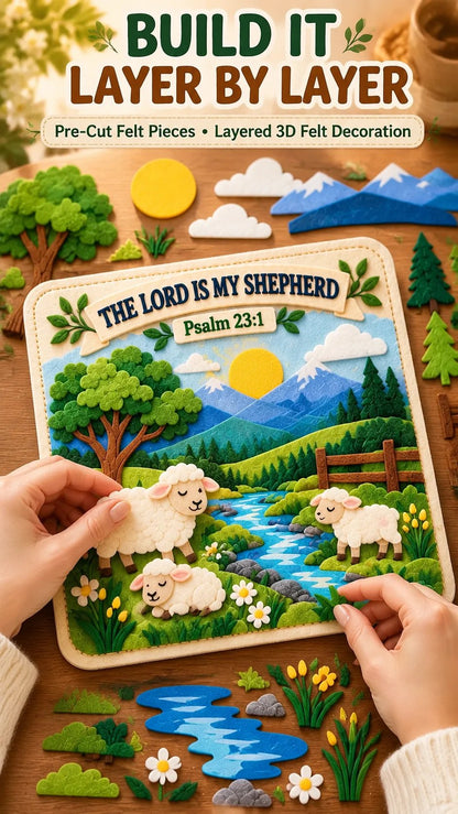 ✝️✨ Bible Verse Magic Felt Sticker Art DIY Kit – Beginner-Friendly Christian Craft 🙏🌿