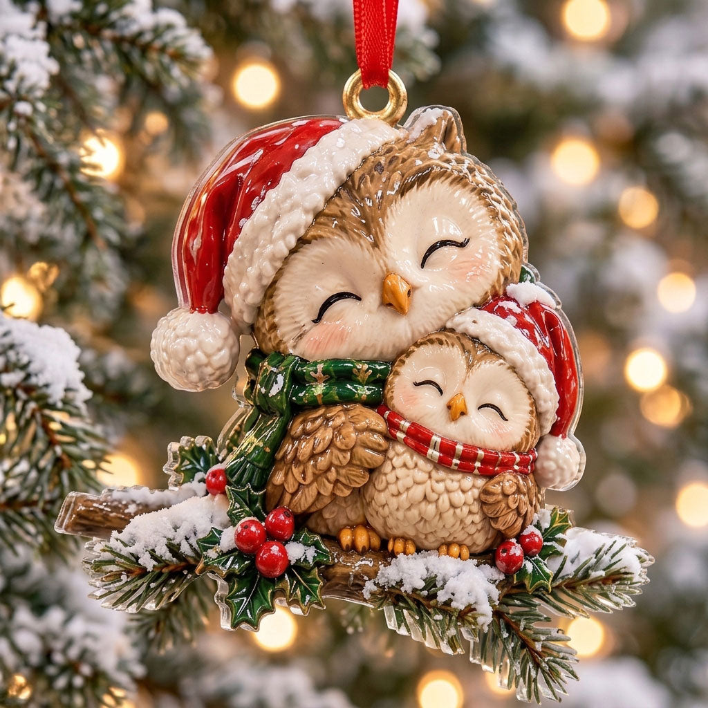 Mother And Baby Owl XR1710046CL Christmas Ornament