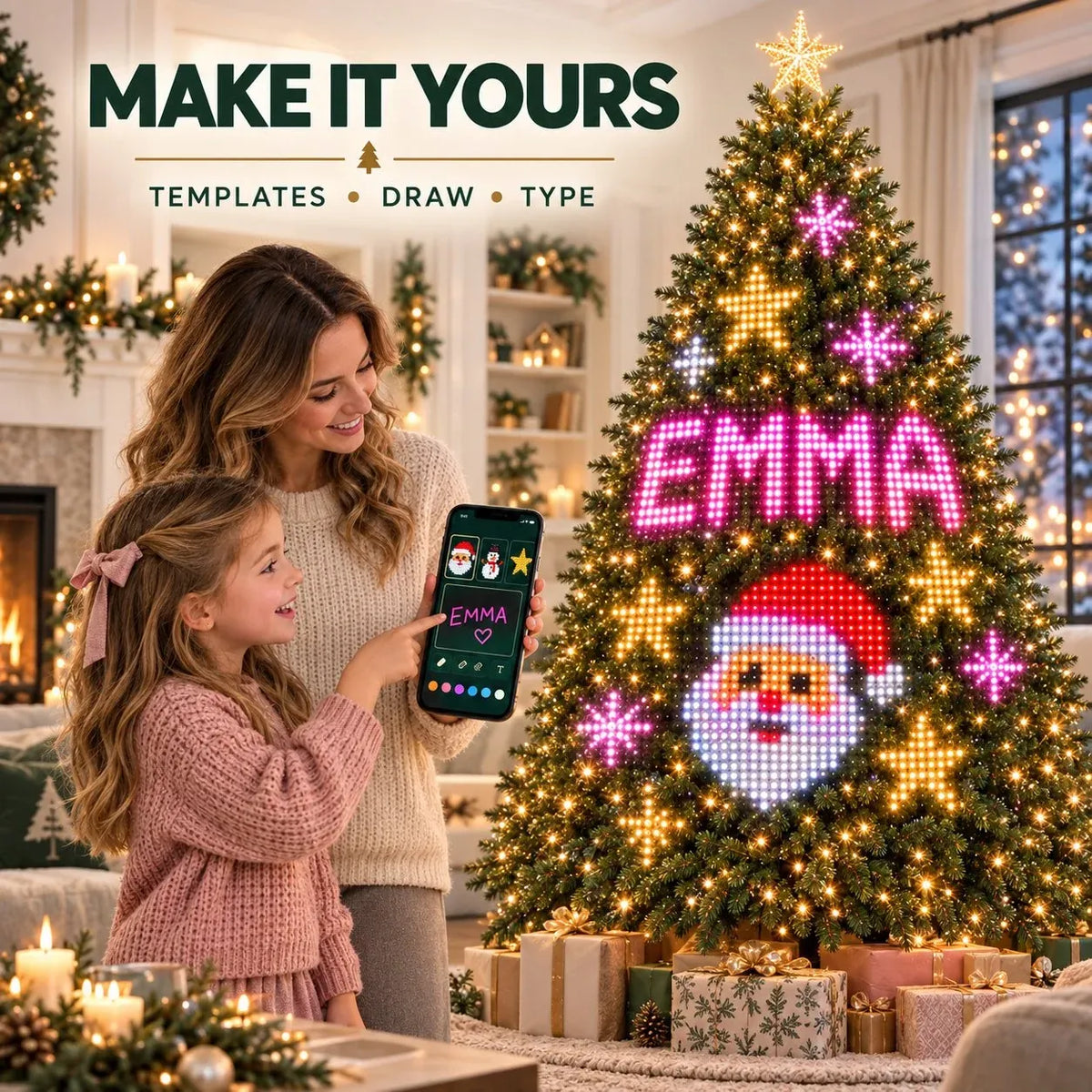 🔥Black Friday Deal 🎄Smart Animated Christmas Tree Lights – App-Controlled LED Effects
