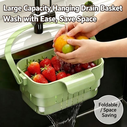 Thickened Retractable Fruit Vegetable Washing Basket Drain Rack Hanging