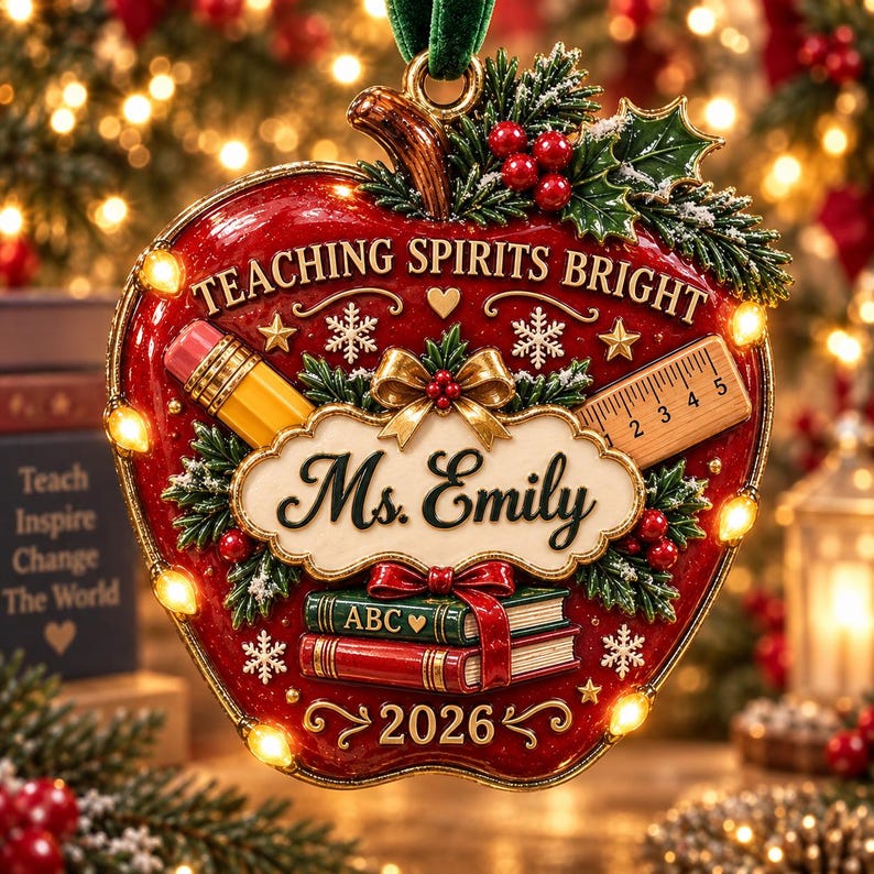 Personalized Teacher Spirits XR1610017CL Christmas Ornament