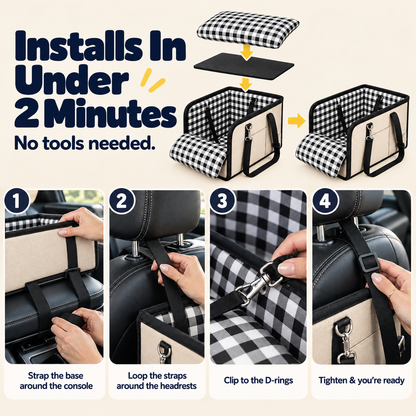 🐾 The Copup Seat™ – Cozy Center Console Car Seat for Small Dogs & Cats