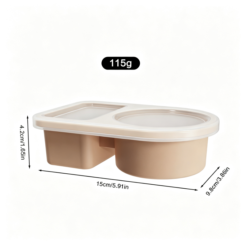 Leakproof Silicone Divided Condiment Cup, Reusable Portable Snack Box for Travel Picnic Kids Lunch