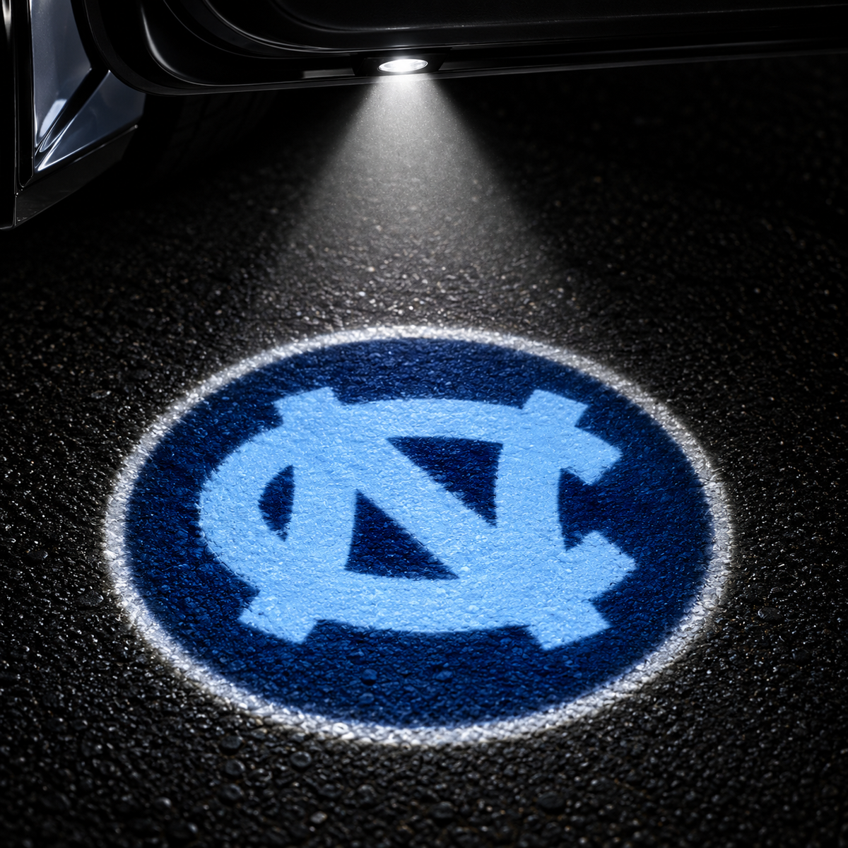 North Carolina Tar Heels car door projector light design