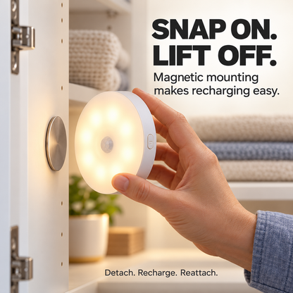 Rechargeable Motion Sensor Night Light – Magnetic Mount & 3 Light Colors