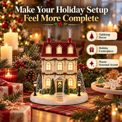 50% OFF🏠 Christmas House Aroma Diffuser – Gentle Mist & Glowing Windows