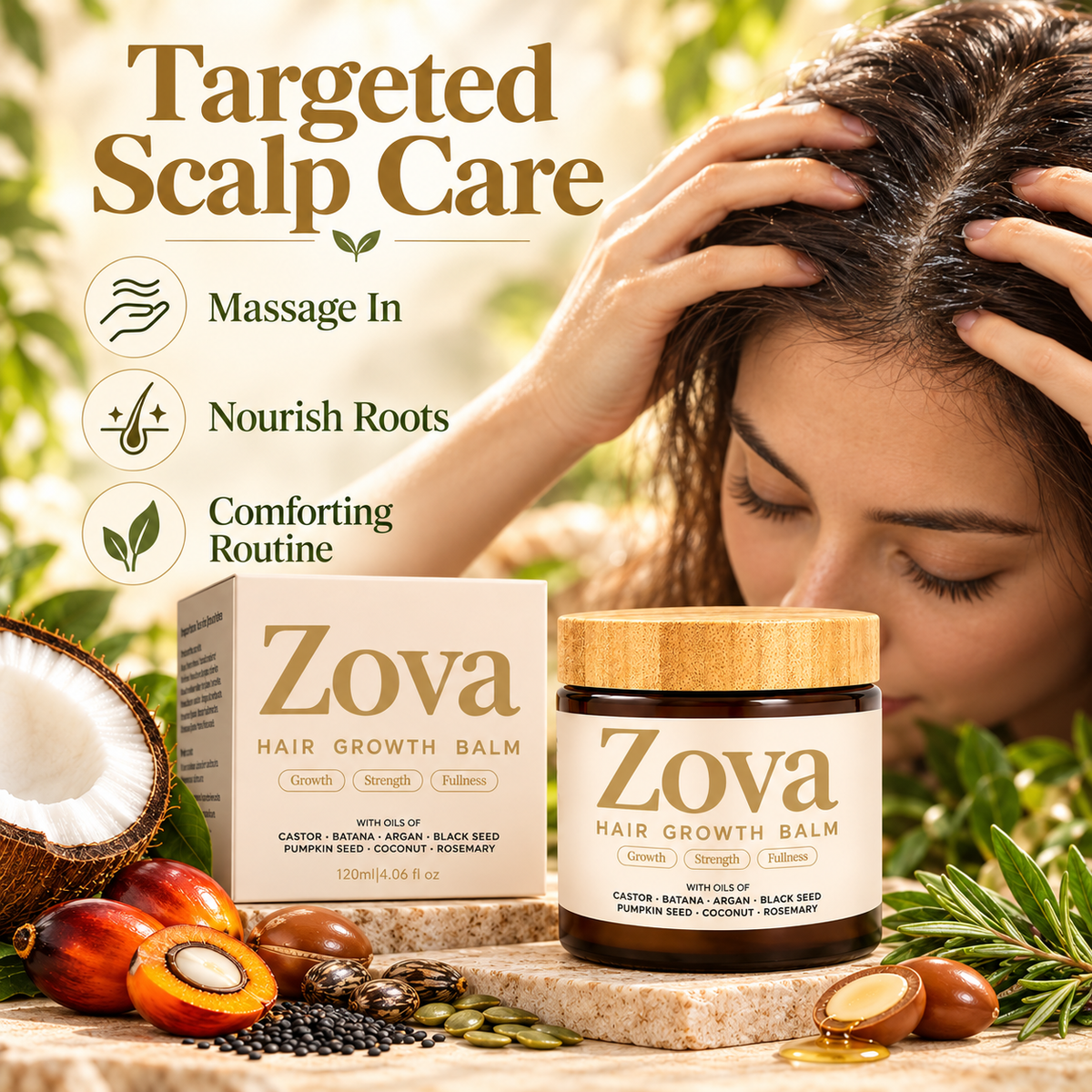 🌿✨ Nourish Your Scalp, Love the Look of Your Hair – Zova Botanical Hair Balm