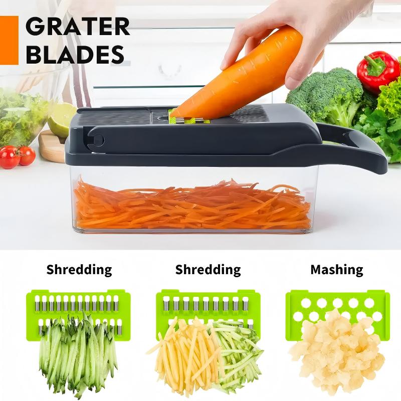 Multifunctional Food Chopper with Stainless Steel Blades Vegetable Slicer Dicer