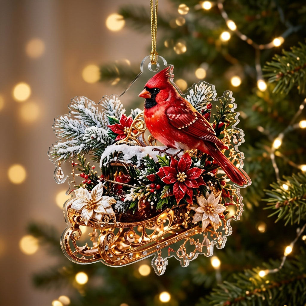 Sleigh Ride Cardinal XR1710021CL Christmas Ornament