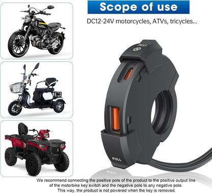 USB Socket Motorcycle USB Charger Socket 12V USB C Motorbike 48W