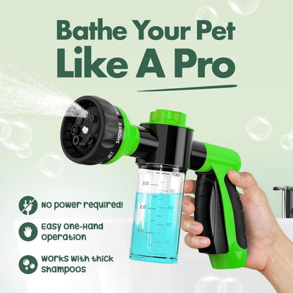 Pet Bathing Sprayer with Shampoo Dispenser for Garden Hose No Power Needed
