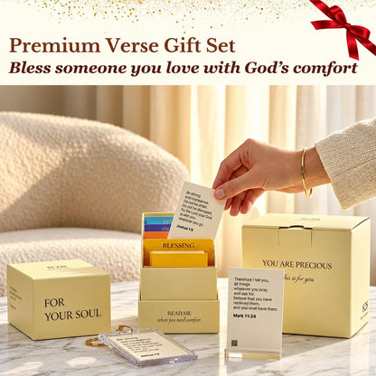 ✝️🙏828 Verse Box Read Me When You Need Comfort – 108 Bible Verse Cards With 108 Complete Devotionals & Prayers, Thoughtful Christian Gift Set🎁