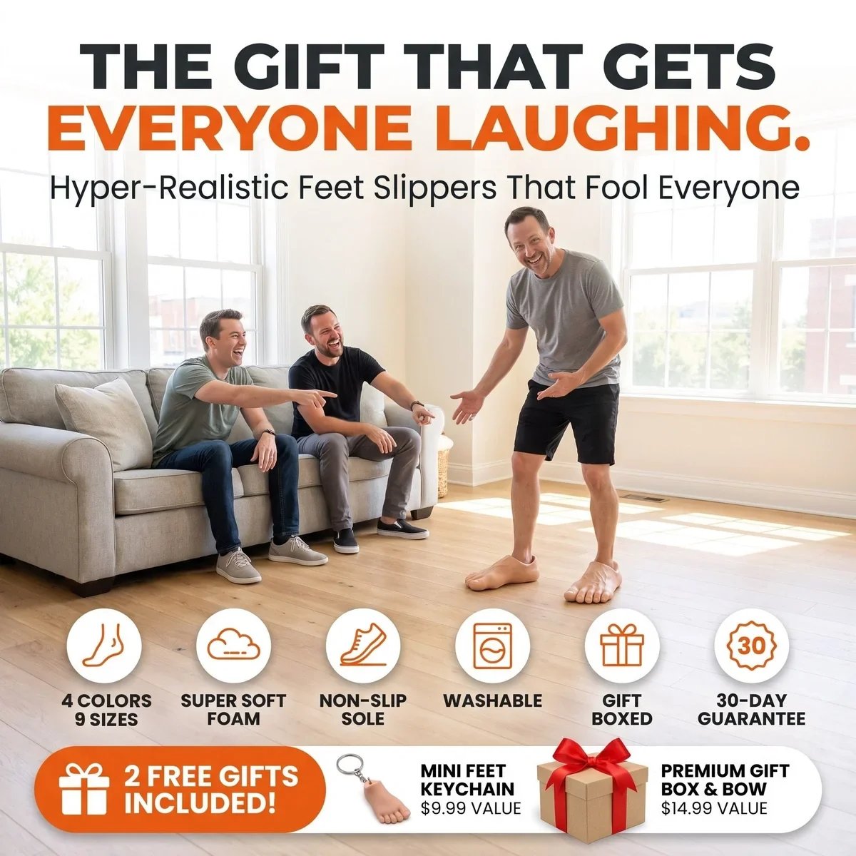 🔥 Last Day 49% OFF – Barefoot Prank Slippers