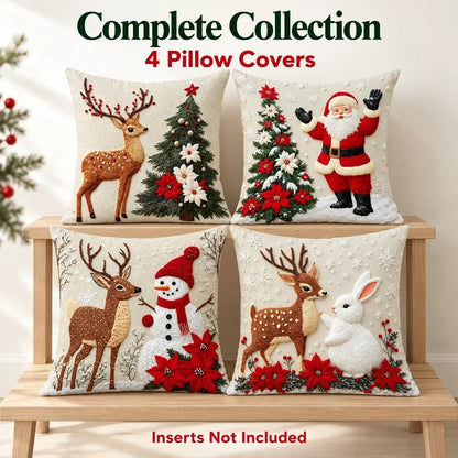 🎄 Christmas Pillow Covers 4-Piece Set — Festive Sofa Makeover