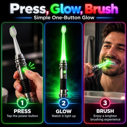 Galactic Glow Toothbrush – LED Light-Up Manual Toothbrush