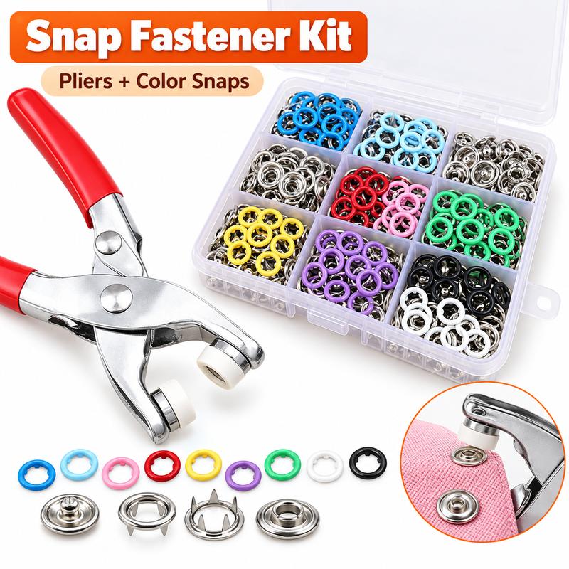 Seamless Stitching Sewing Kit-100Pcs Invisible Colored Metal Buckle & Manual Pressure Pliers 🔧