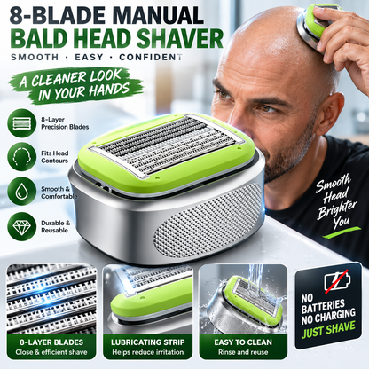 🪒 8-Blade Bald Head Shaver – Smooth Head Shaving Made Easy