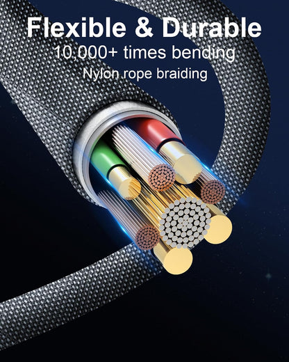 ⚡ 100W Magnetic Fast Charging Cable 🔄 180° Swivel Elbow for Gaming & Laptops