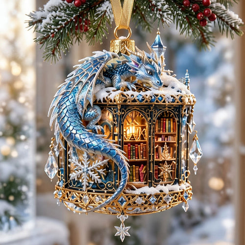 Frosted Lantern Library XR1710031CL Christmas Ornament