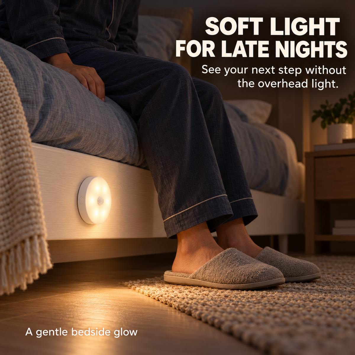 Rechargeable Motion Sensor Night Light – Magnetic Mount & 3 Light Colors