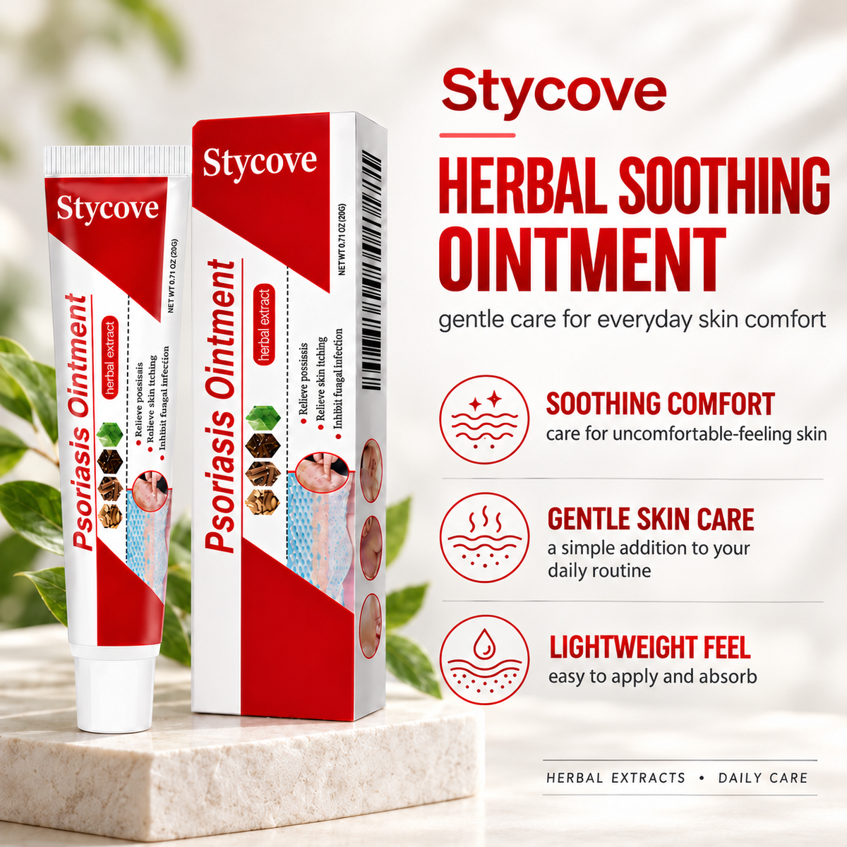 Stycove Botanical Skin Relief Ointment for Dry, Itchy & Flaky Skin