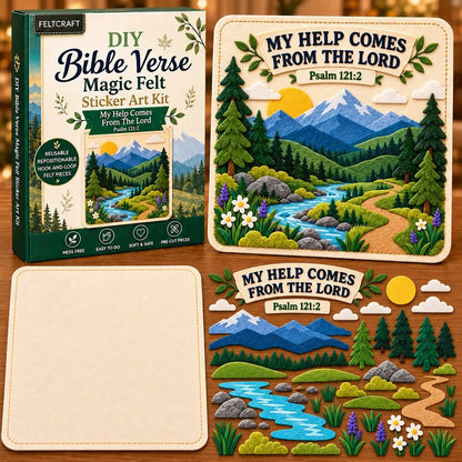 ✝️✨ Bible Verse Magic Felt Sticker Art DIY Kit – Beginner-Friendly Christian Craft 🙏🌿