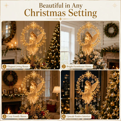 🔥Last Day 49% OFF✨ Angel’s Christmas MoonTM Lighted Angel Tree Topper