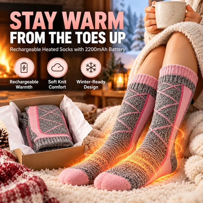 🔥 Rechargeable Heated Socks – 3 Heat Levels & 2200mAh Batteries