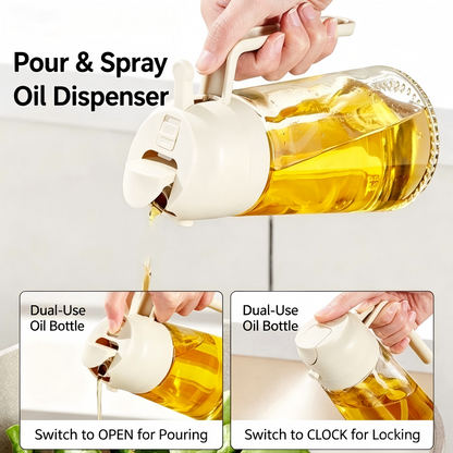 2 in 1 Oil Sprayer and Pourer Bottle for Olive Oil Vinegar Cooking