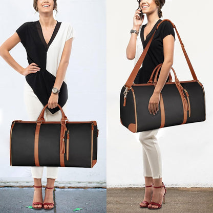 2-in-1 Convertible Garment Duffle – Carry-On with Hanging Suit Compartment & Shoe Storage