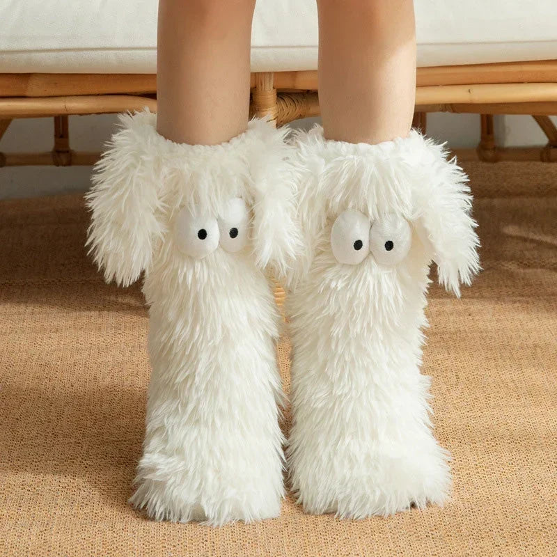 💗last Day Sale 50% Off⚡50k+ Sold💕women's Plush Slippers Socks Floor Socks Winter Home Indoor Thickened Fleece-lined Anti-slip Adult Women's Plush Snow Socks Shoe Covers