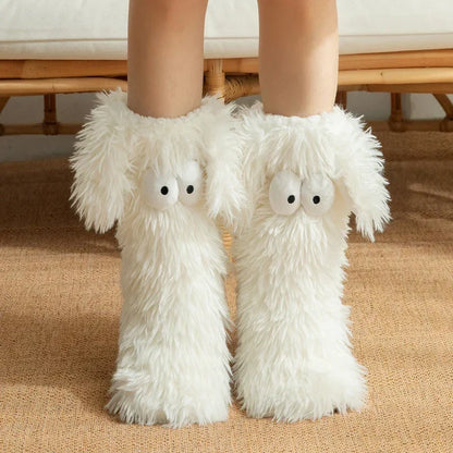 💗last Day Sale 50% Off⚡50k+ Sold💕women's Plush Slippers Socks Floor Socks Winter Home Indoor Thickened Fleece-lined Anti-slip Adult Women's Plush Snow Socks Shoe Covers