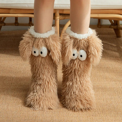 💗last Day Sale 50% Off⚡50k+ Sold💕women's Plush Slippers Socks Floor Socks Winter Home Indoor Thickened Fleece-lined Anti-slip Adult Women's Plush Snow Socks Shoe Covers