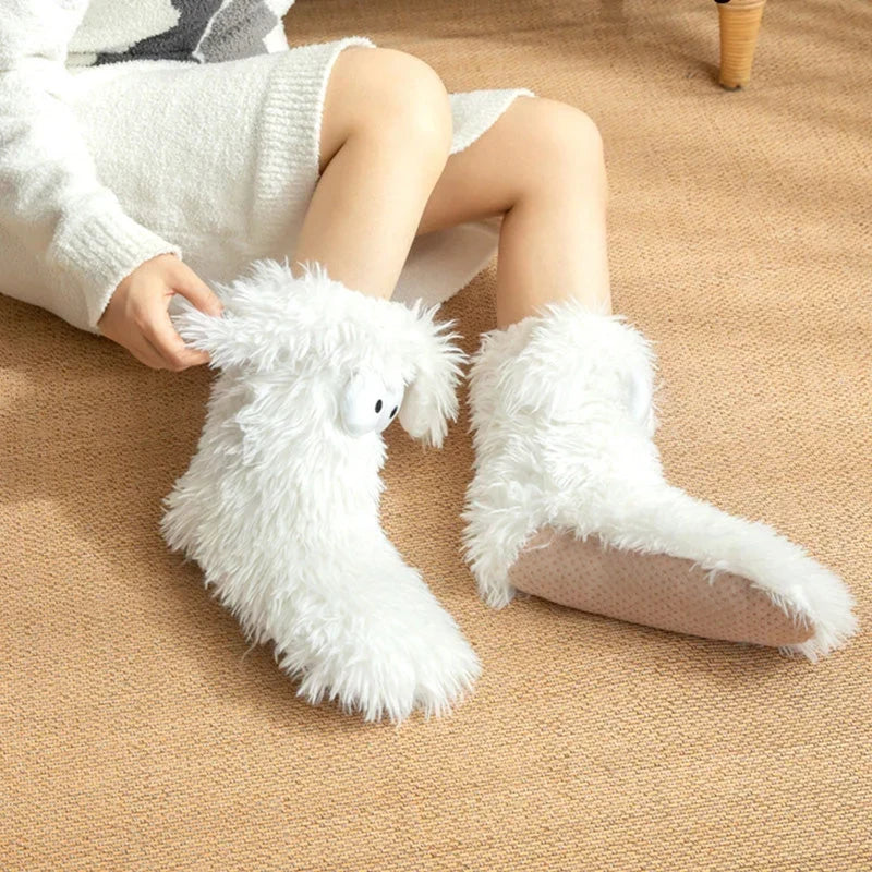 💗last Day Sale 50% Off⚡50k+ Sold💕women's Plush Slippers Socks Floor Socks Winter Home Indoor Thickened Fleece-lined Anti-slip Adult Women's Plush Snow Socks Shoe Covers