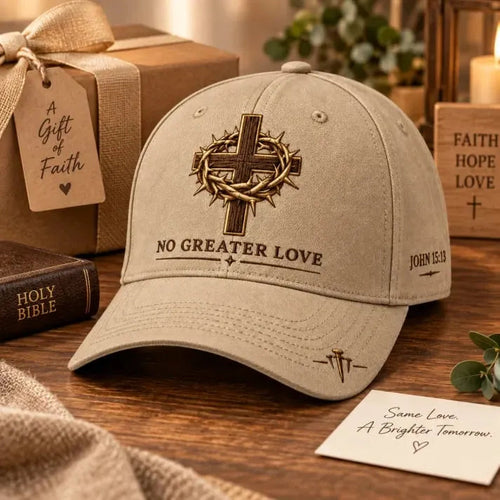 ✝️ John 15:13 No Greater Love Embroidered Christian Baseball Cap