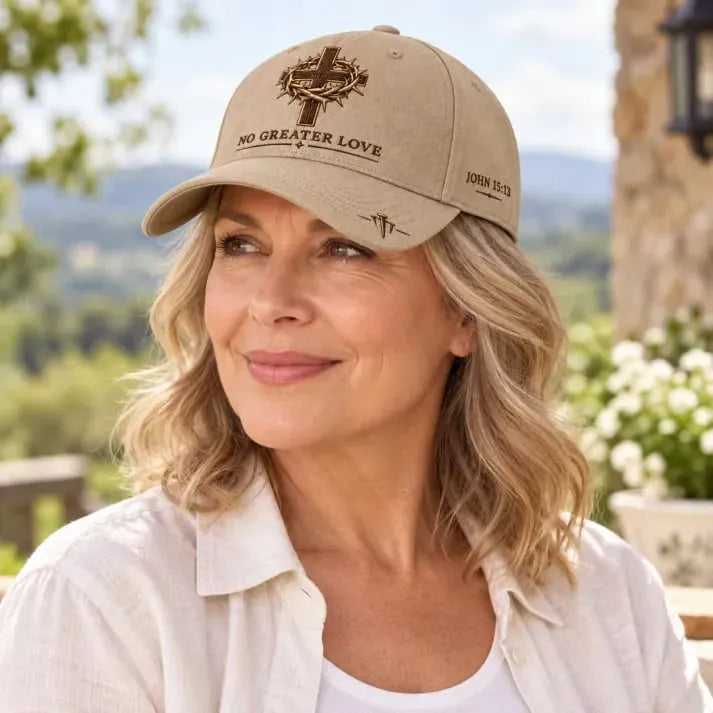 ✝️ John 15:13 No Greater Love Embroidered Christian Baseball Cap