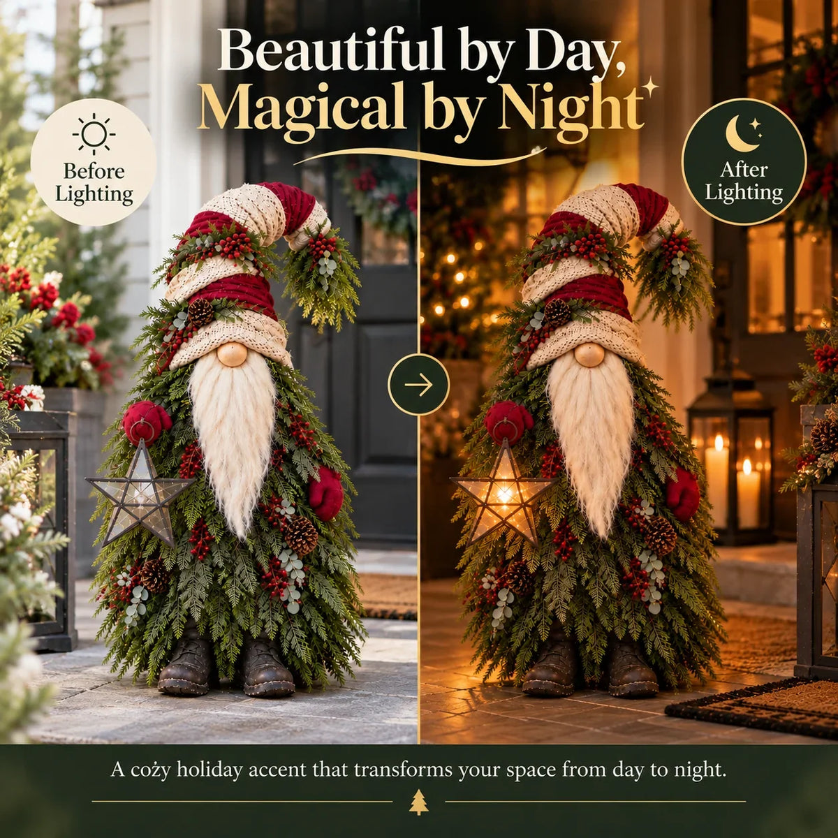 Evergreen Star Gnome™ Lighted Christmas Woodland Decor