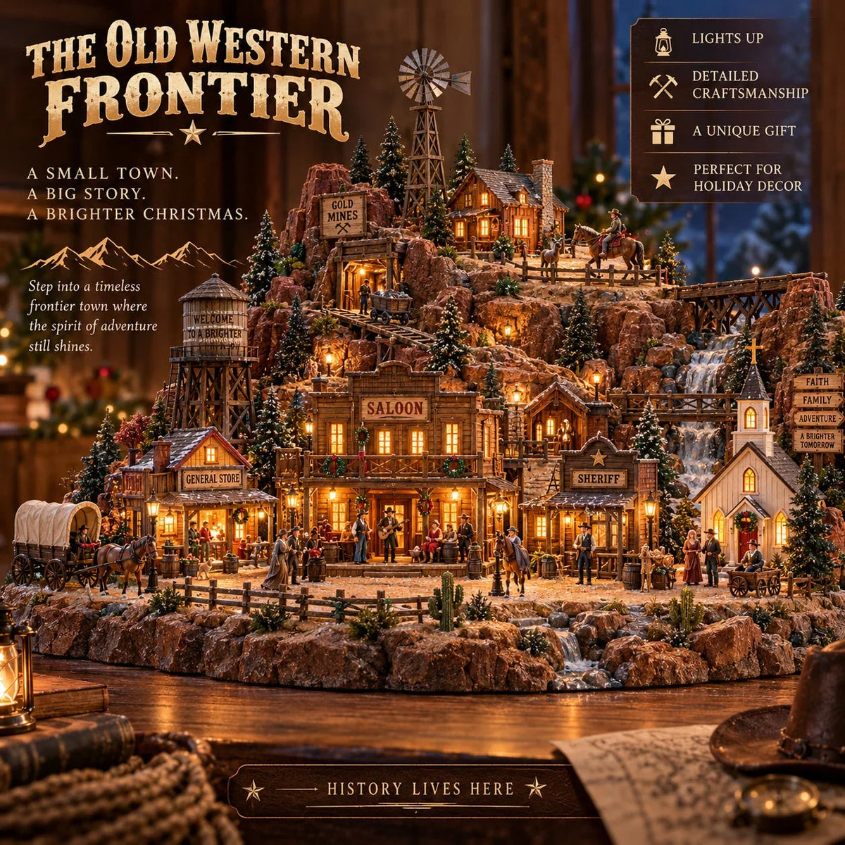 The Old Western Frontier – Lighted Miniature Western Village