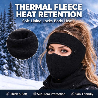 Winter Face Mask with Detachable Goggles, Windproof Thermal Fleece Lined Full Face Cover 🥽