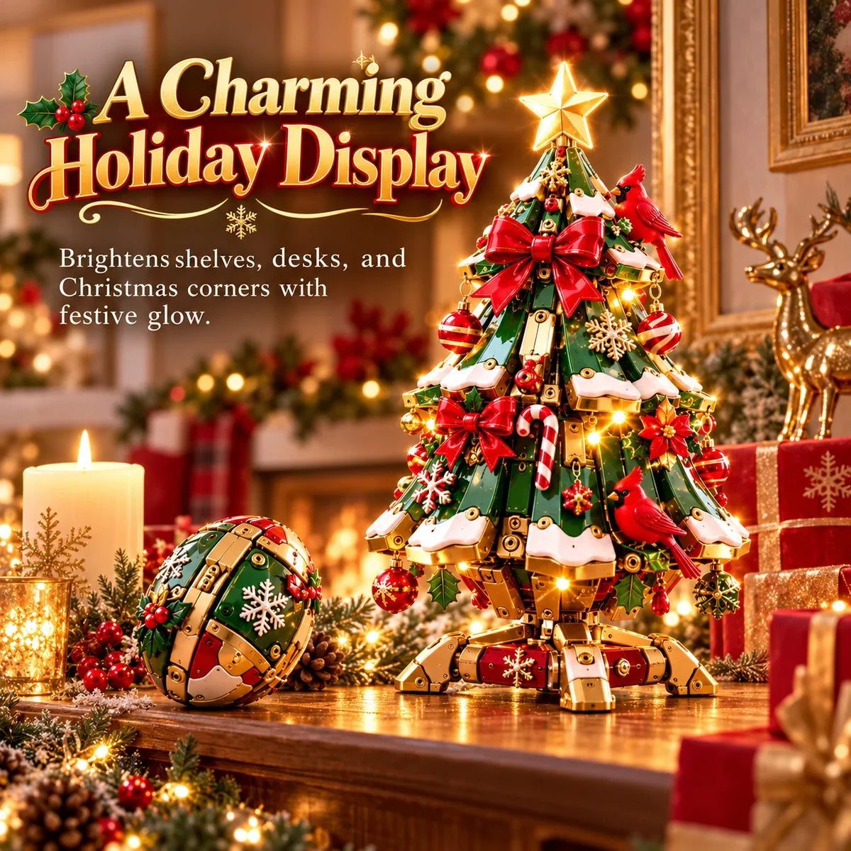 🔥 LAST DAY 50% OFF 🔥 Egg-to-Christmas Tree™ Magical Transforming Toy – Cardinal Christmas Tree Holiday Gift 🎄🎁✨
