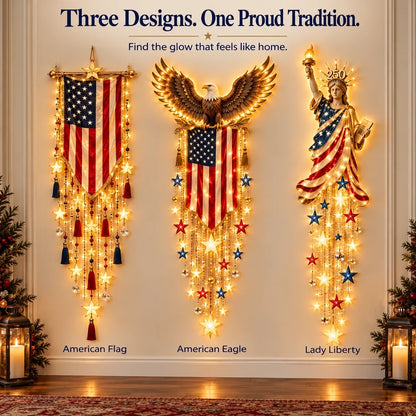 🇺🇸🗽 Liberty 250 Starfall Wall Glow – Patriotic Anniversary Lighted Keepsake