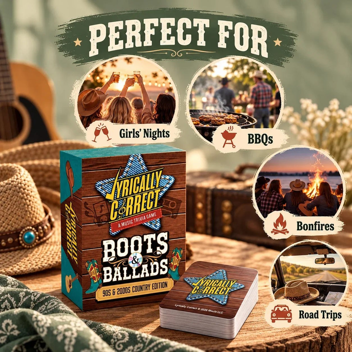 🎤 Lyrically Correct Music Trivia Game Bundle – Country, Hip-Hop, R&B & Pop