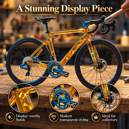 💎🚴 Transparent Mini Road Bike Model – DIY Assembly Kit & Desk Display