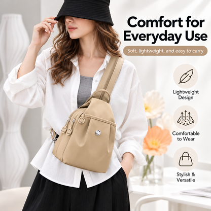 👜 Women’s Multi-Pocket Sling Backpack – Lightweight Water-Resistant Crossbody Bag