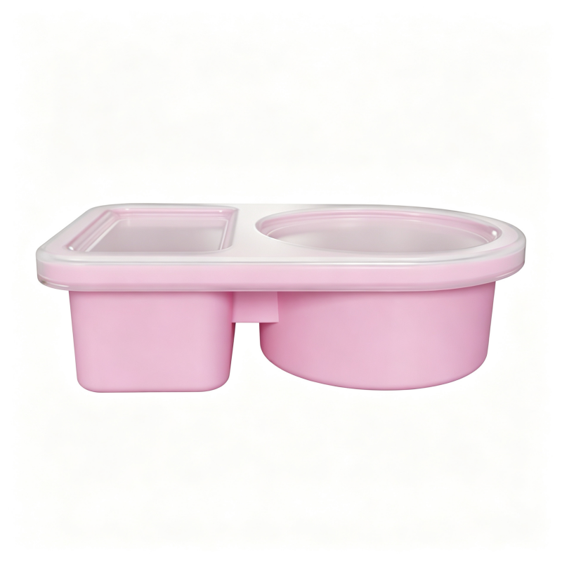 Leakproof Silicone Divided Condiment Cup, Reusable Portable Snack Box for Travel Picnic Kids Lunch